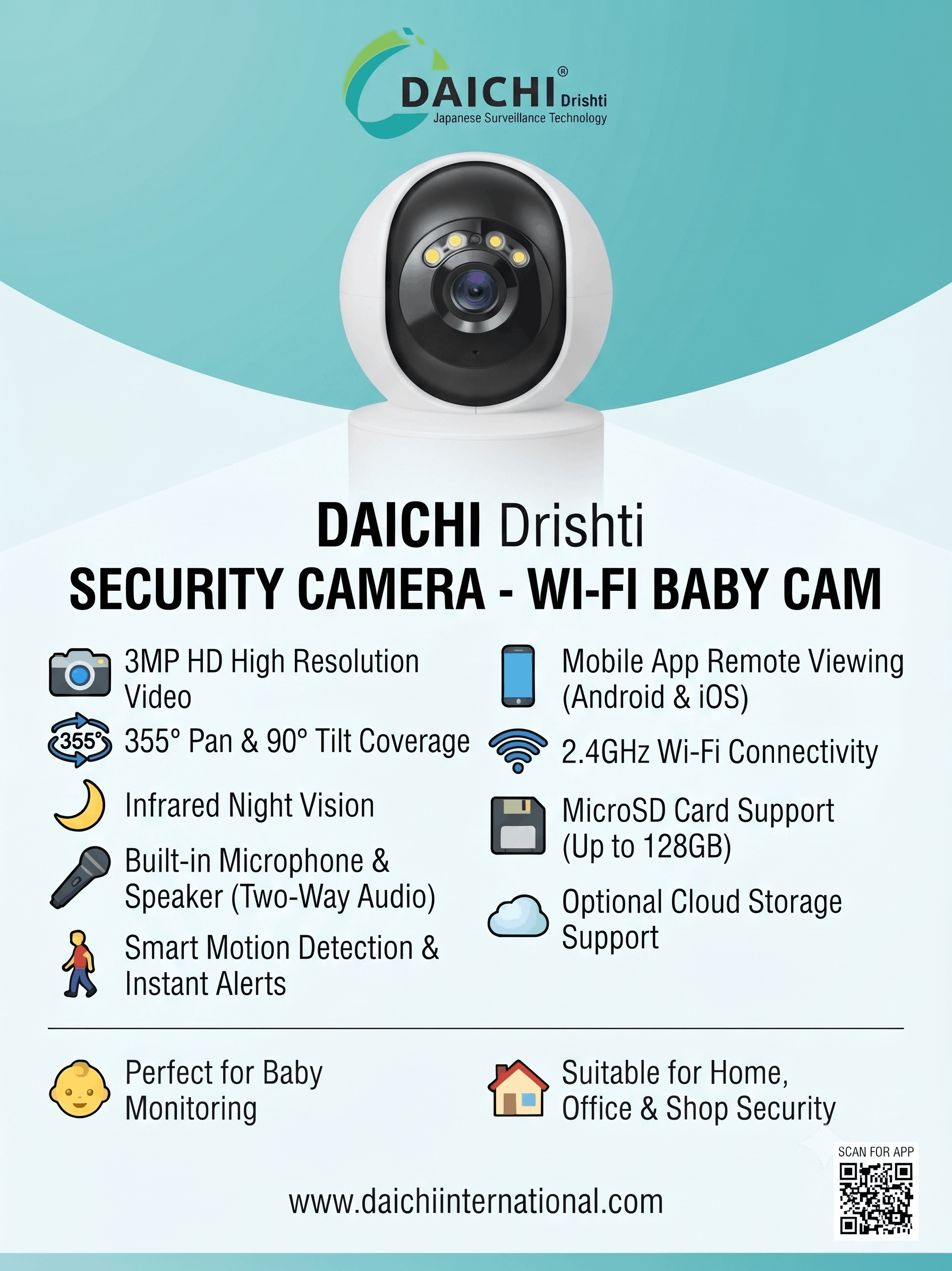 DAICHI WI-FI BABY KAM 3 MP 